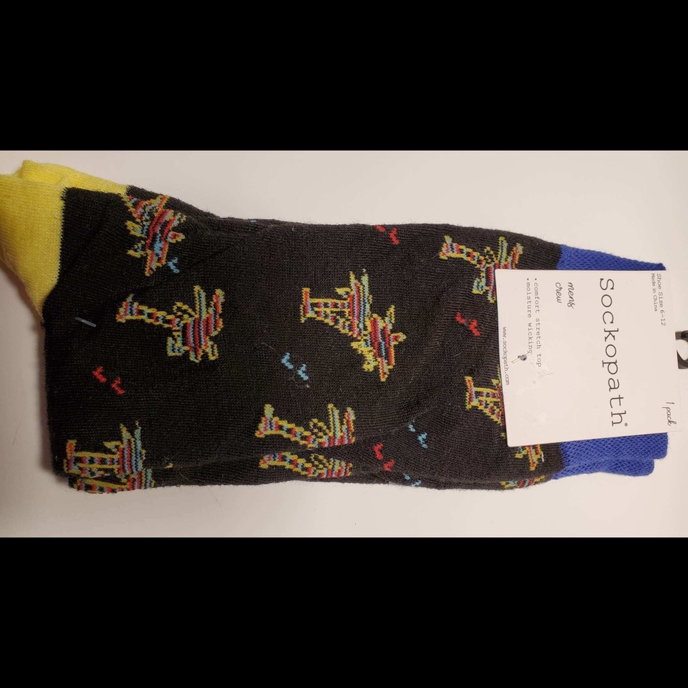 Sockopath men’s dress socks with multi color palm trees